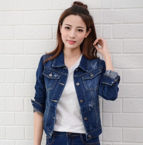 Lady Fashion Jeans Jacket Slim Fit 