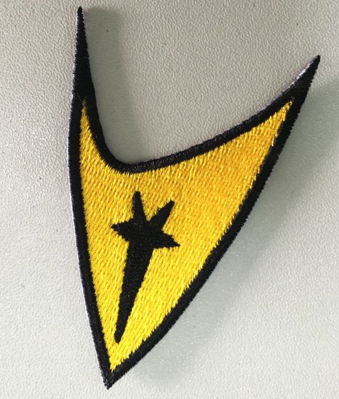 Star Trek TMP Movie Gold 9cm Patch Badge Embroidered Sew/Iron On Hook-Loop