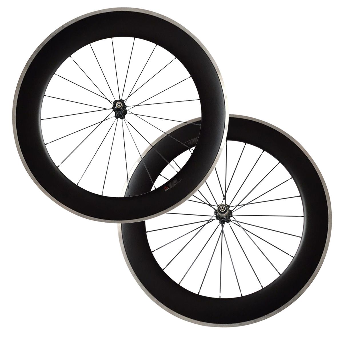 700C 80mm Clincher Carbon Bike Wheels With Alloy Brake Track Road Bike