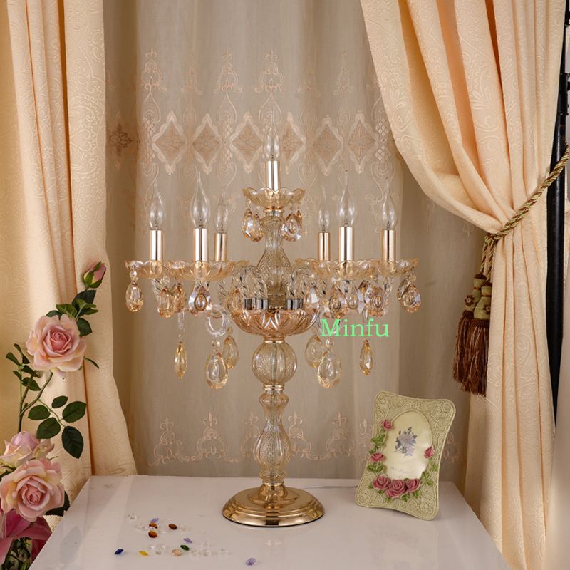 2021 Glass Table Lamp Wedding Decoration Table Light Bedroom Modern