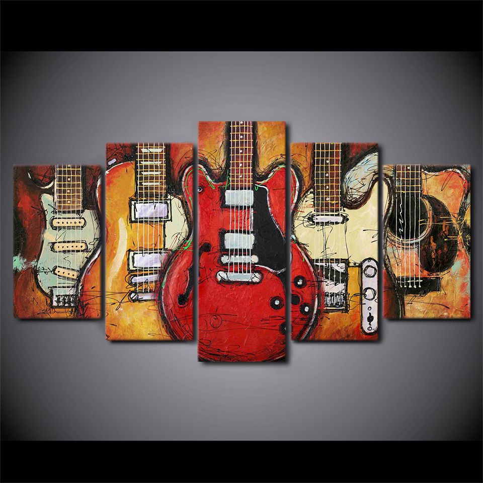 Canvas Electric Guitar Painting Canvas Electric Guitar Painting