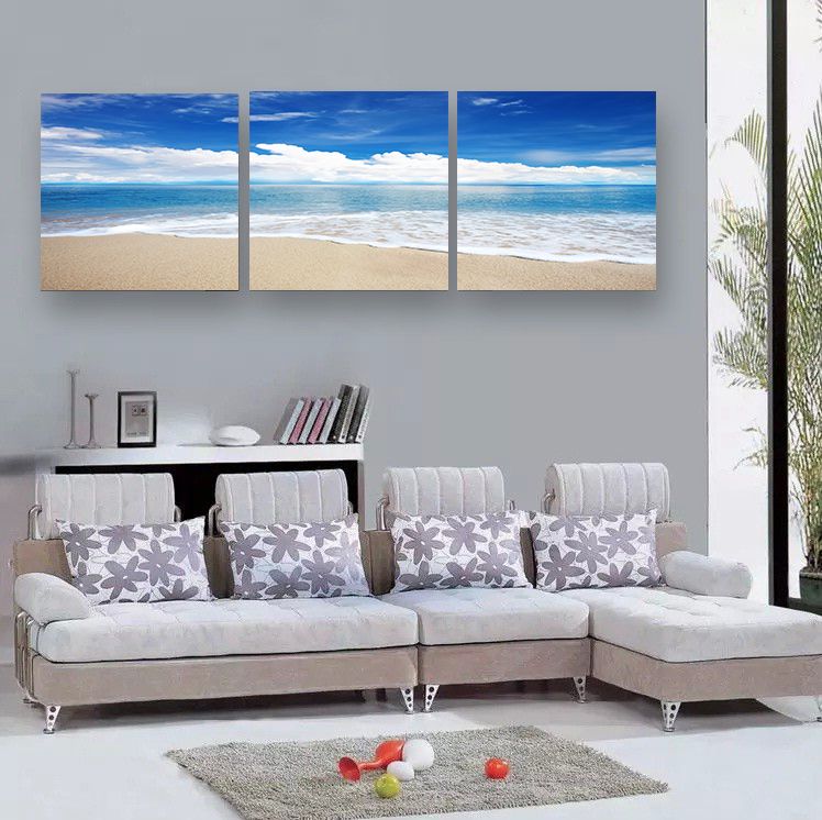 2020 Home Decoration Picture Paintings Canvas Wall Art Cheap Bule Sky Canvas Printing Sandy Beach Prints Picture Canvas Art From Lin06 16 09 Dhgate Com