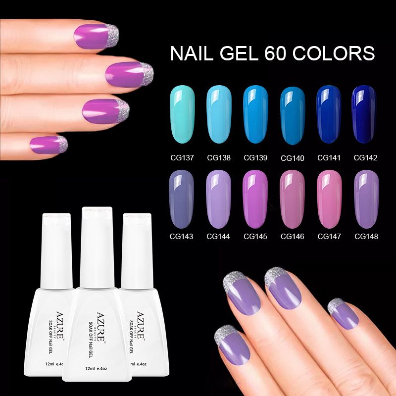 Professional Azure Shining Gel Nail Polish Soak Off Uv Led Gel