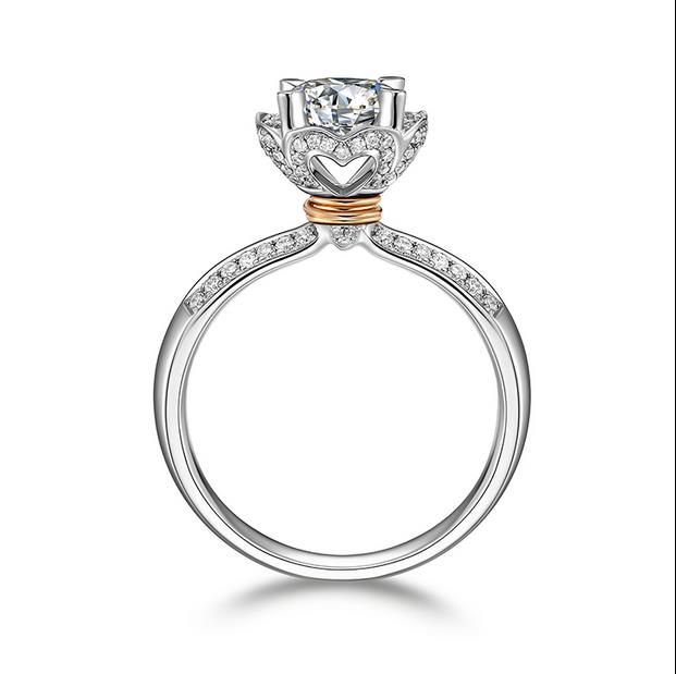 ForeverBeauty Bague à diamant en taille brillant avec 1CT en argent sterling 925 plaqué platine et bagues de fiançailles