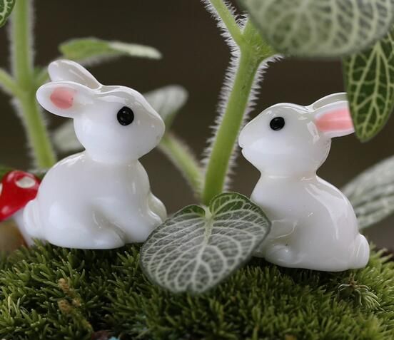 Compre Jardín De Hadas Conejito Conejo Miniatura Color Blanco