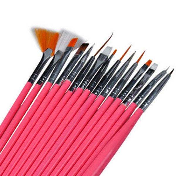 OT 08 Art Design Brushes Set Pink Color Painting Drawing Polish Brush