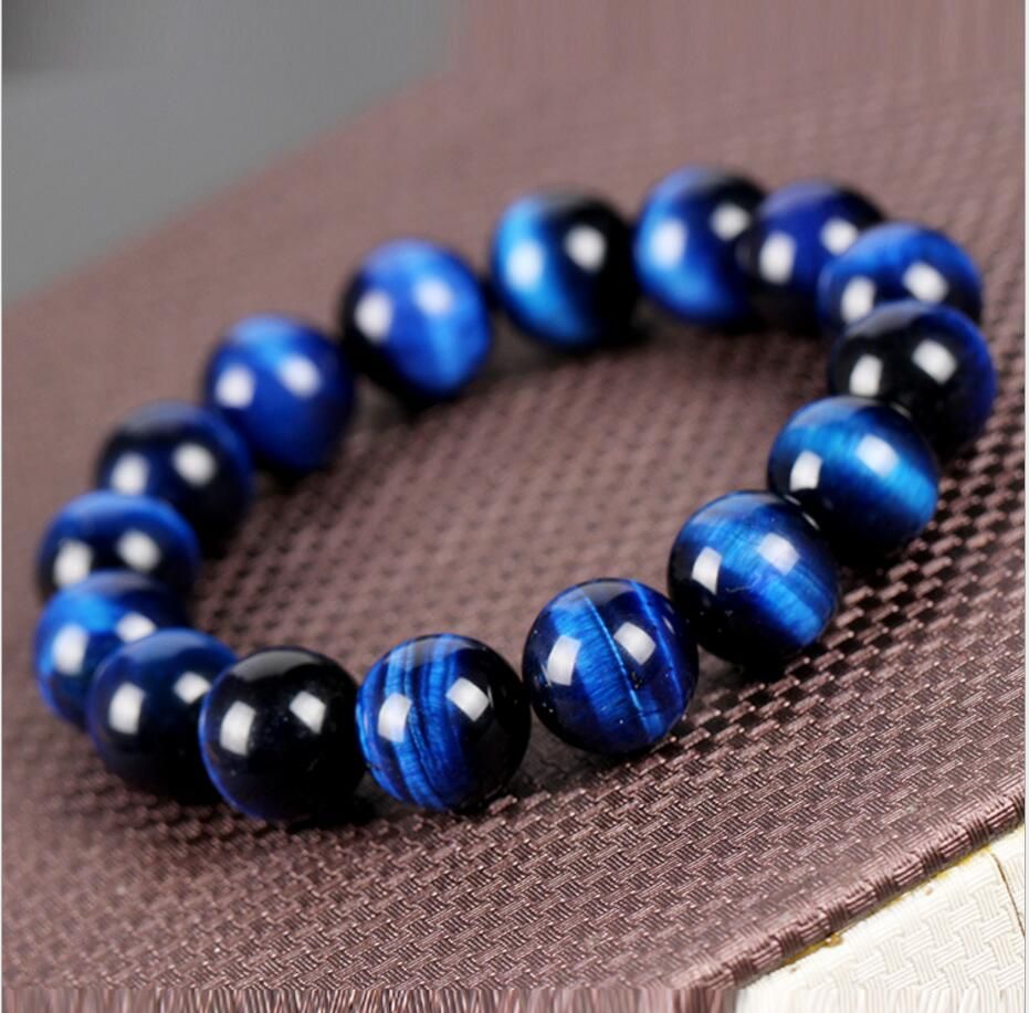 2021 5 A Grade Blue Tiger Eye And Eye Stone Lucky Bracelet With South