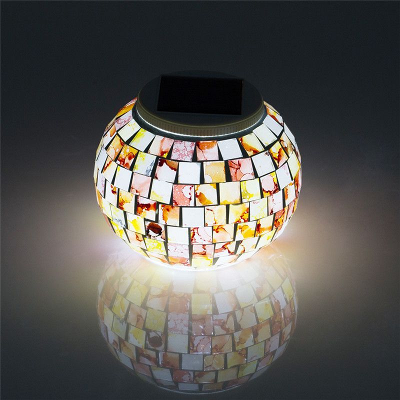 2018 Mini Solar Powered Mosaic Glass Ball Led Garden Lights Colorful 2018 Mini Solar Powered Mosaic Glass Ball Led Garden Lights Colorful Table Lamps Waterproof Outdoor For Lamp From Led1988