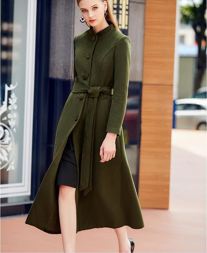 Autumn Winter Style Women's Fashion Long Woolen Coats Ladies's Elegant ...