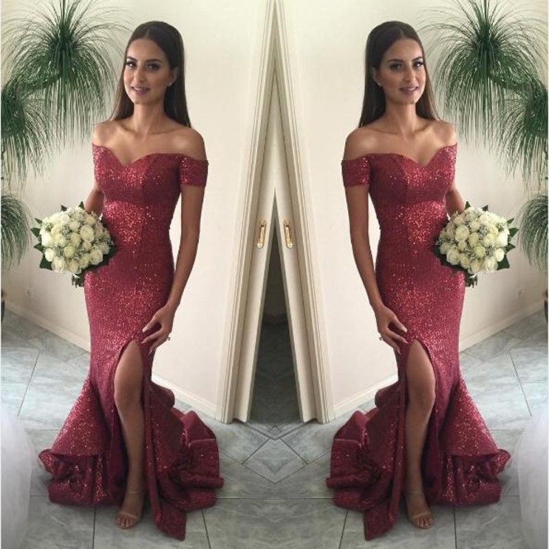off the shoulder formal gown