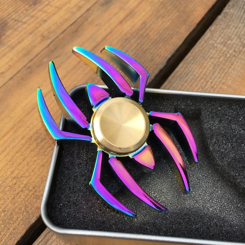 New Colorful Rainbow Spider Edc Fidget Spinner Metal Finger Toy Hand ...