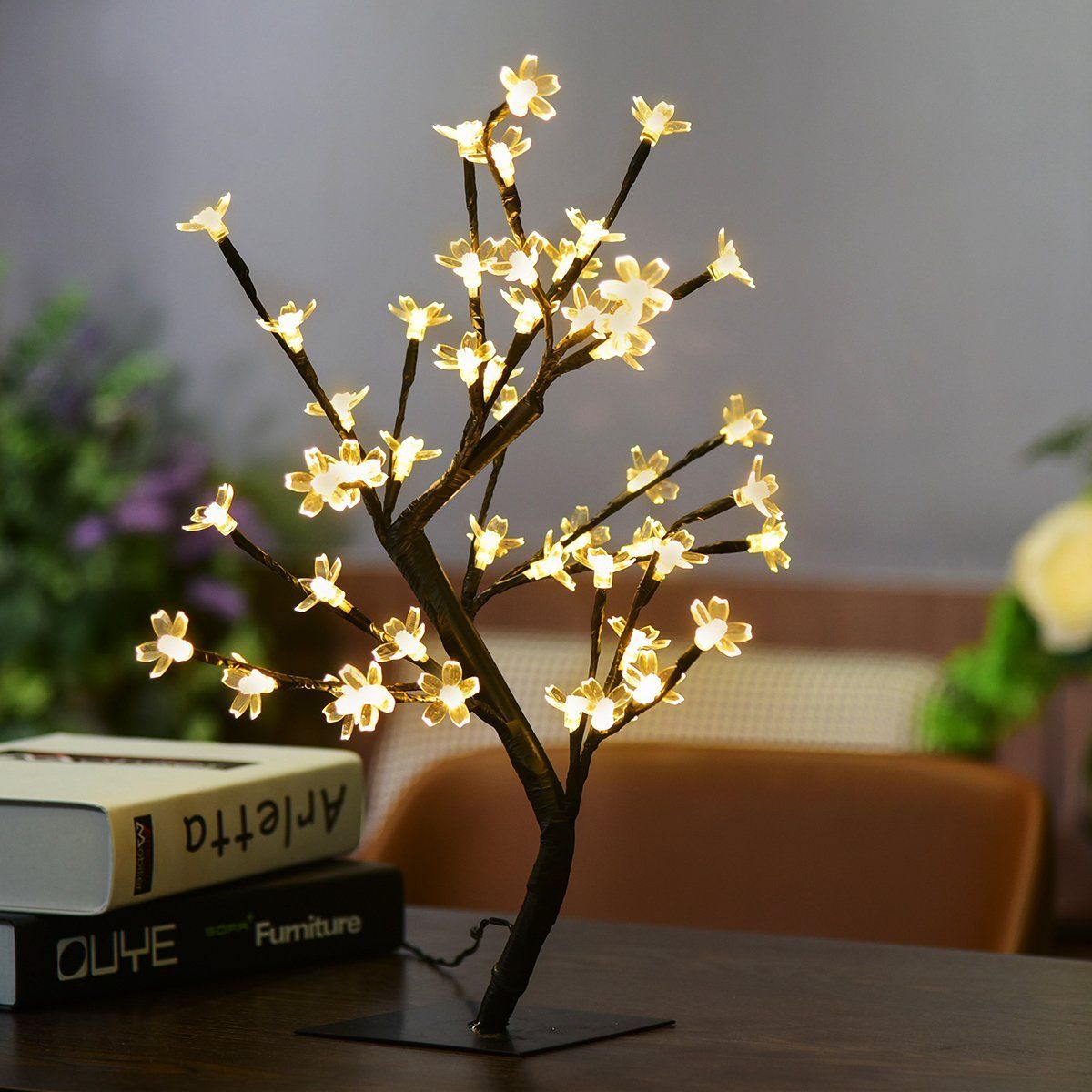 17 72inch 48leds Cherry Blossom Desk Top Bonsai Tree Light Black 17 72inch 48leds Cherry Blossom Desk Top Bonsai Tree Light Black Branches For Home Festival Party Wedding Indoor Outdoor Decoratio String Lights
