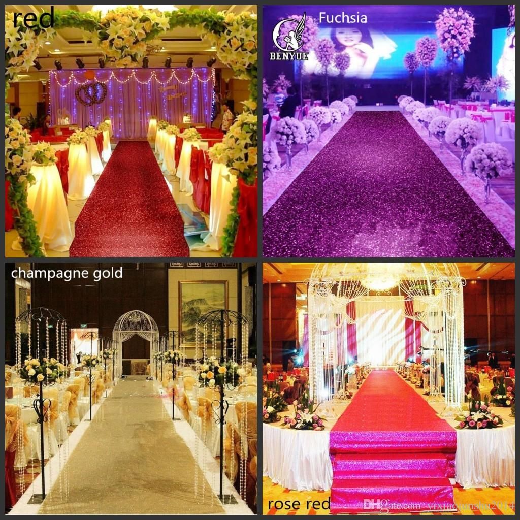 33 Feet Shiny Gold Pearlescent Aisle Runner T Station Carpet For