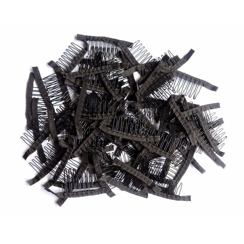 2020 Hot Selling Durable Black Snap Comb Clips For Hair Extensions Small Wig Combs Clips For Wig