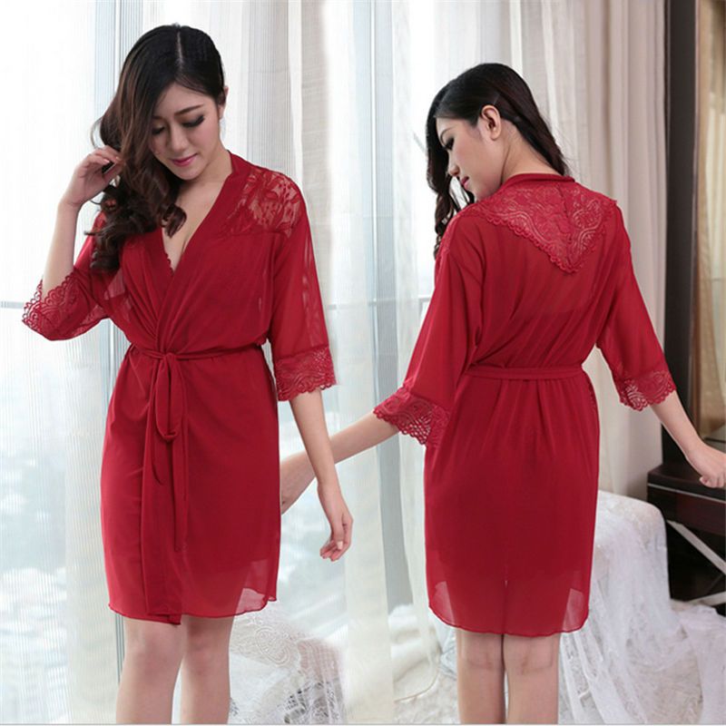 Sexy two suit silk nightgown female spring summer thin short sleeved underwear Dress Gown sling temptation Sexy two suit silk nightgown female spring summer thin short sleeved underwear Dress Gown sling temptation