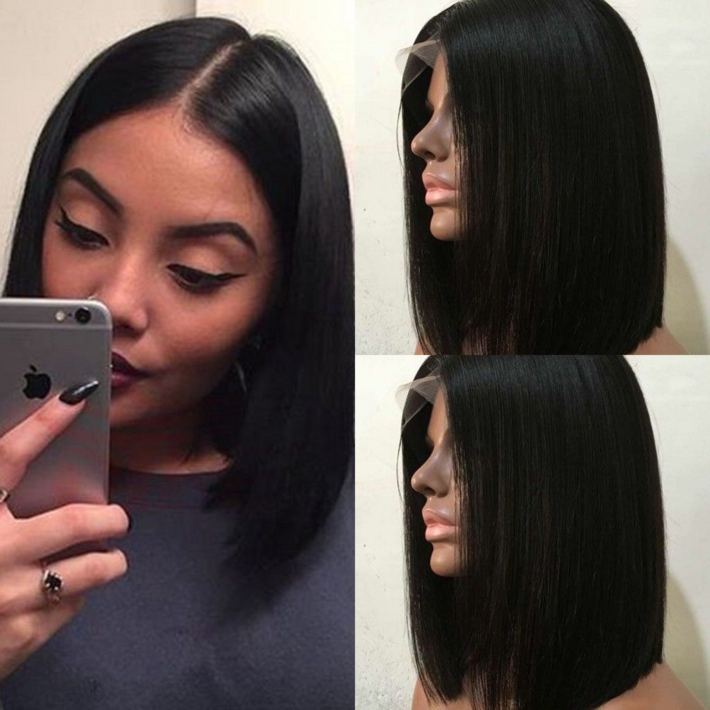 cheap short human hair bob wigs glueless