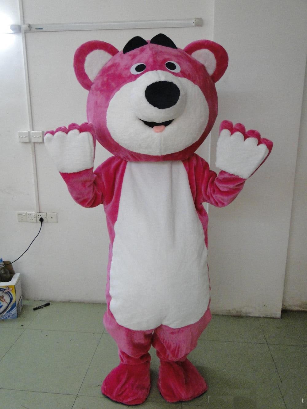 2018 factory direct sale cartoon pink lotso bear mascot costume pink pink store sales