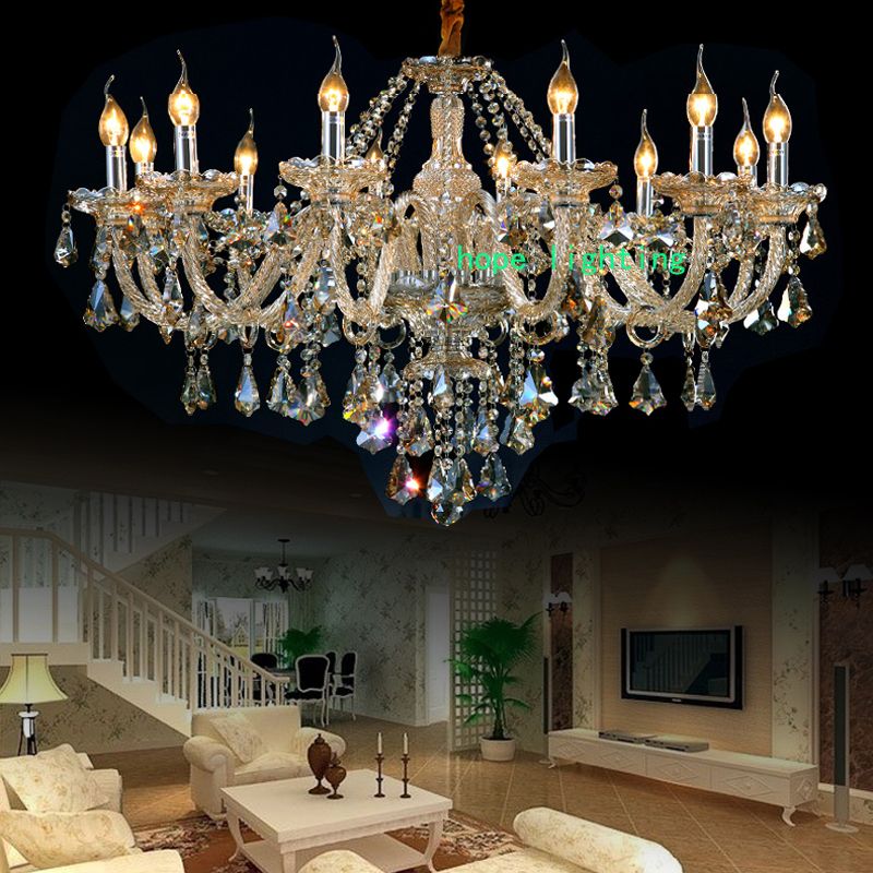 Elegant Living Room Crystal Chandelier Modern Elegant Living Room Crystal Chandelier Modern Chain Luxury Chandeliers Led Champagne With Pendant Lamp