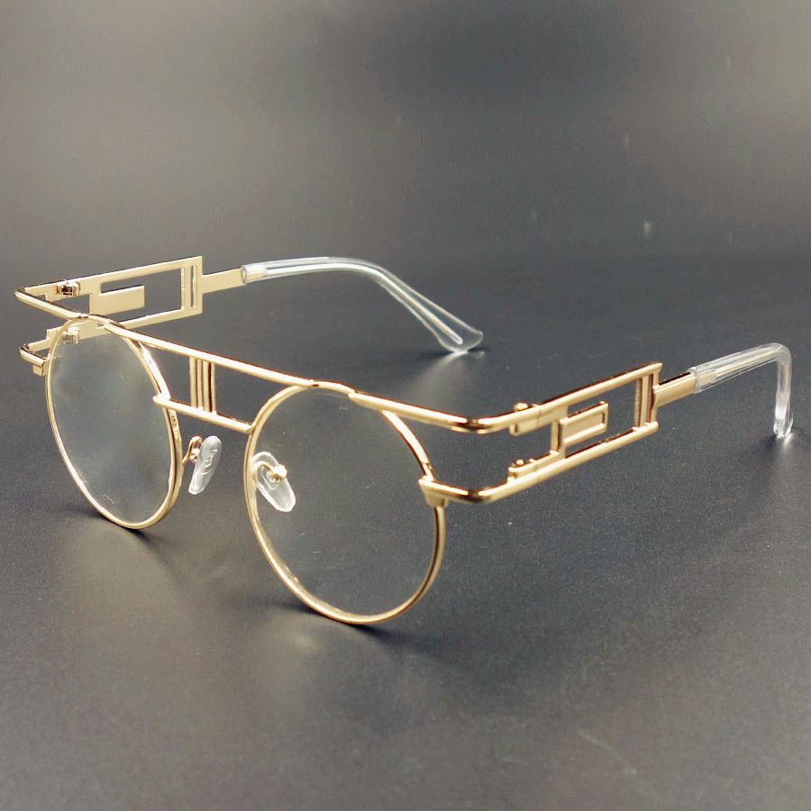 Gros À Sommet Vintage Gothique Transparents De Steampunk Cadre Lunettes Plat Rondes Femmes Soleil Hommes Verres b6gfvY7y