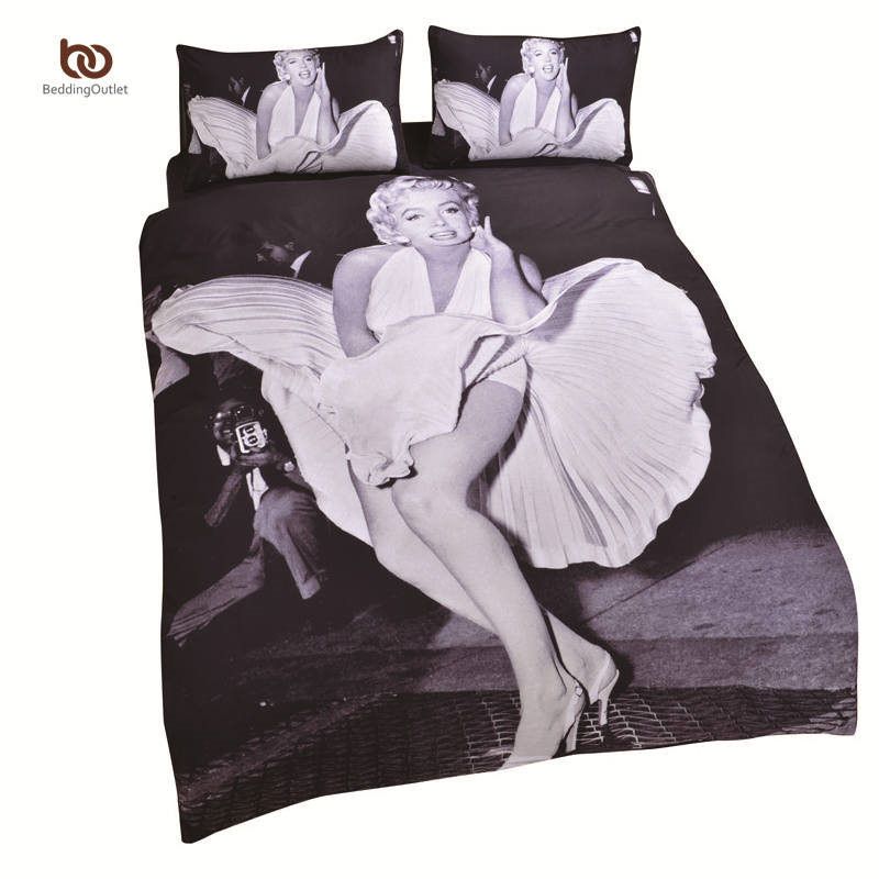 Whole Drop Marilyn Monroe Bedding Set 3d Print Whole Drop Marilyn Monroe Bedding Set 3d Print Bedlinen White And Black Classic Comforter Twin Queen King Billboard