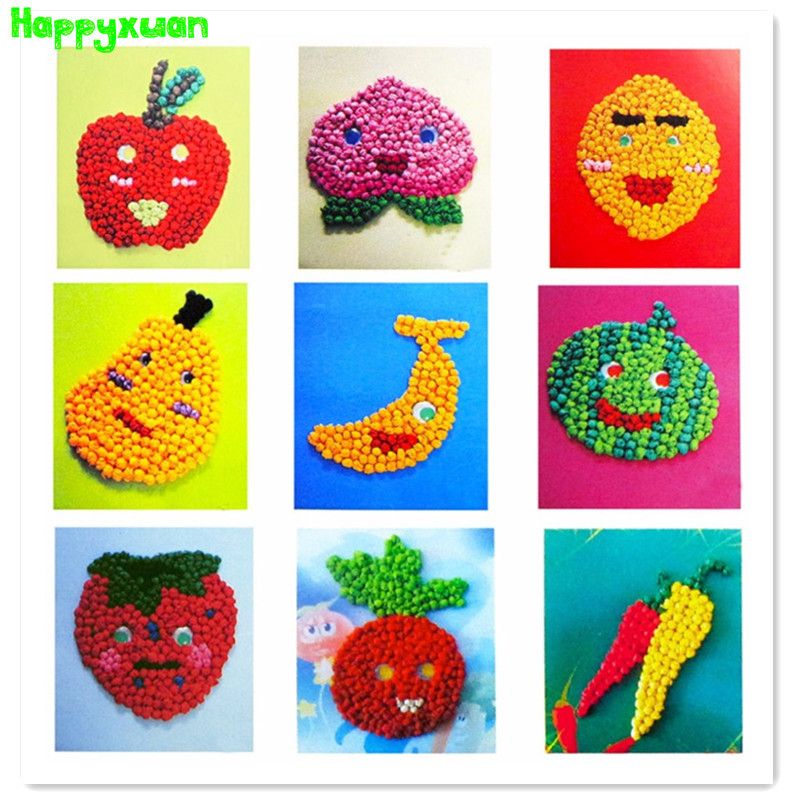 Happyxuan Tissue Paper Art Stickers Fruit Vegetables DIY Handmade Crumpled Ball Craft For Kids Early Learning Happyxuan Tissue Paper Art Stickers Fruit Vegetables DIY Handmade Crumpled Ball Craft For Kids Early Learning