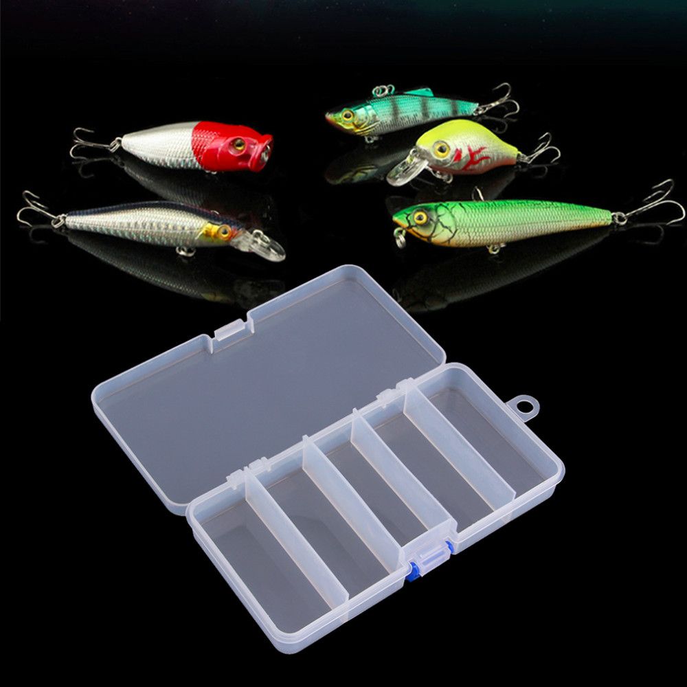 2021 071513 Transparent Plastic Fishing Lure Bait Box Storage Organizer