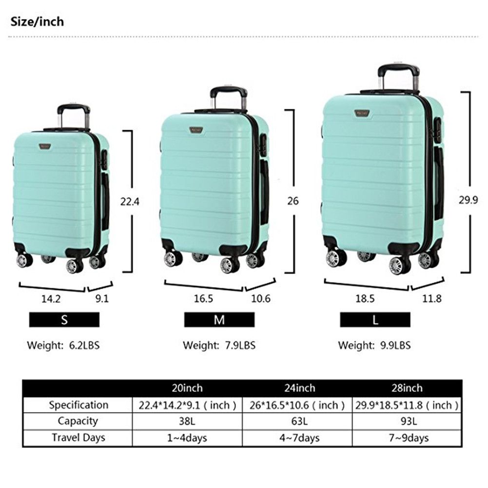 24 suitcase with wheels