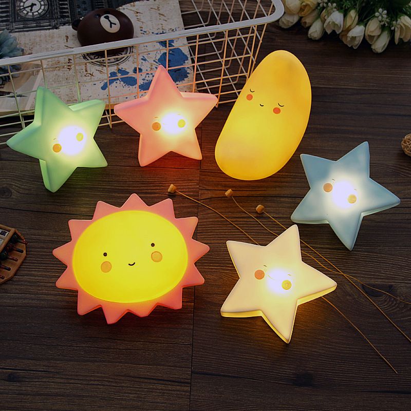 Ins Explosion Of Sun Moon Stars Nightlight Children Bedroom Lamp Led Ins Explosion Of Sun Moon Stars Nightlight Children Bedroom Lamp Led Light Up Emitting Toys Room