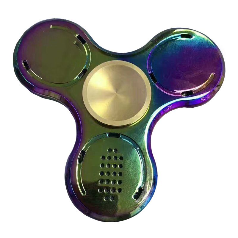 Hand Metal Fid Spinner Bluetooth Speaker with Colorful LED Lighti