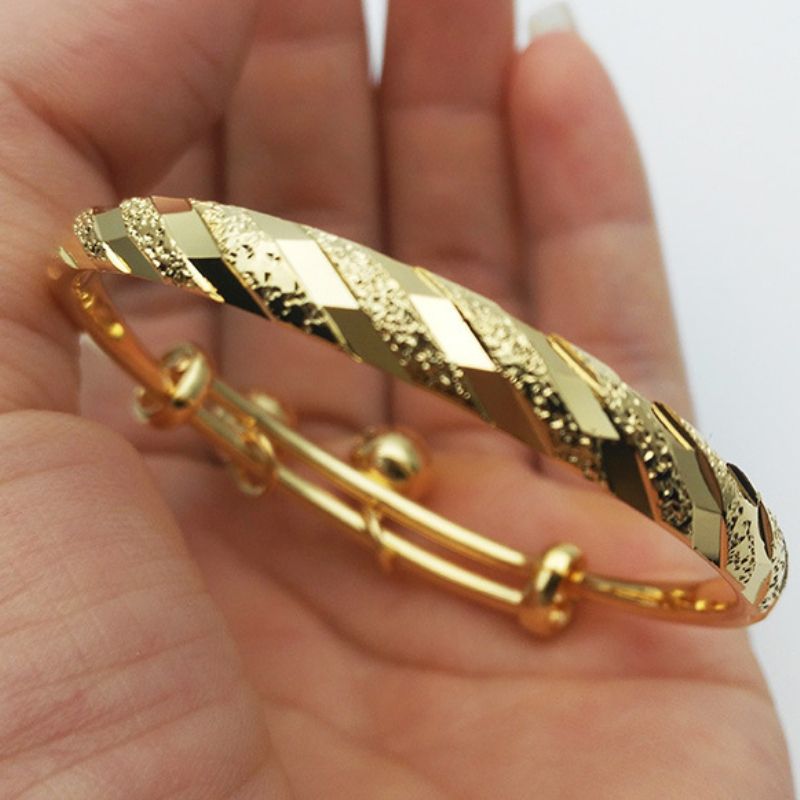 Children'S Jewelry Gold Color Meteor Embossing With Bells Charms