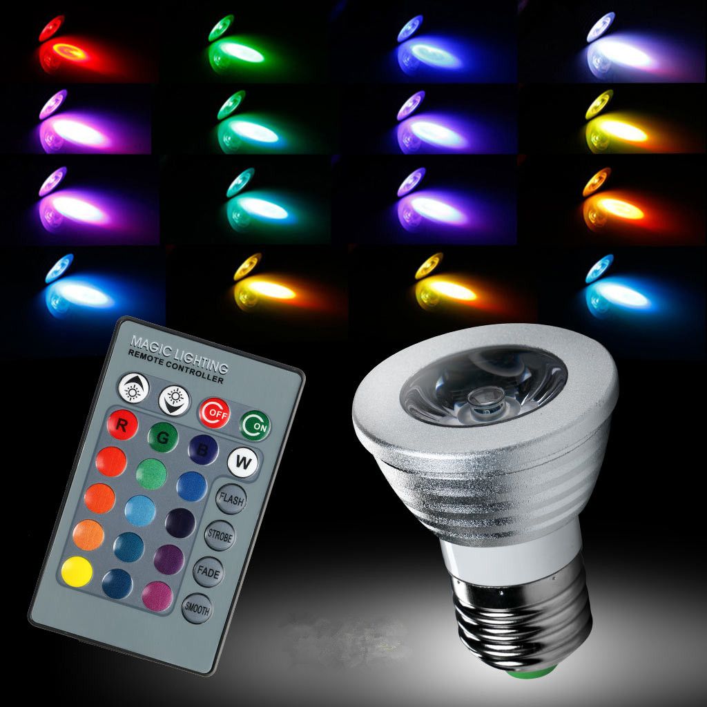 Acheter 3W LED RGB Ampoule 16 Couleurs Changeantes 3W LED Spotlights