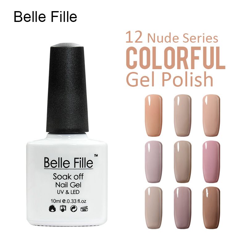 Whole Belle Fille Gel Nail Polish Colors Varnish Manicure Uv Led Lamp Nails Gray Soak Off Pink Gels
