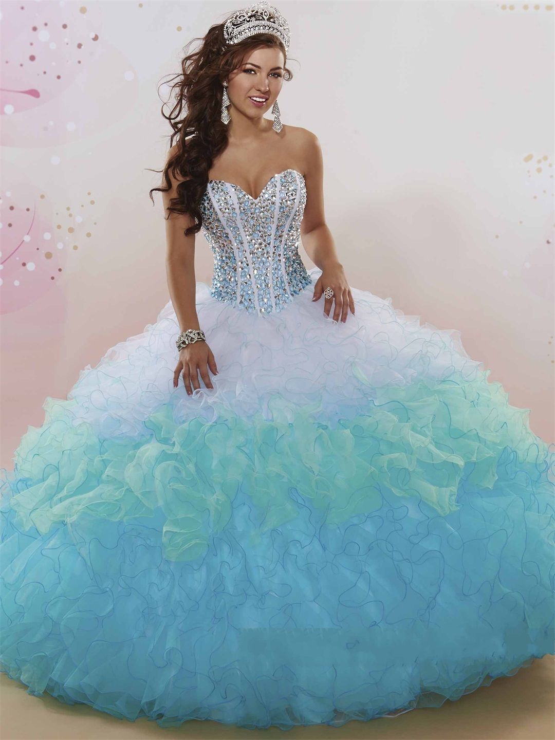  Ombre  Quinceanera  Dresses  2019 With Exposed Boning And 