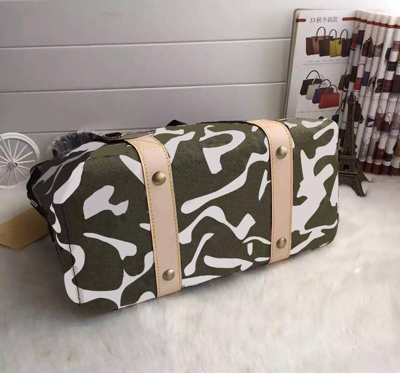 New Designer Camouflage Ladies Totes Genuine Leather Medium Womens