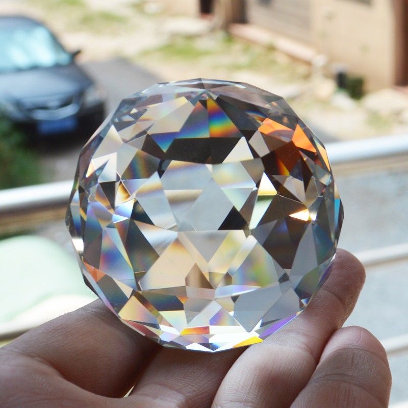 6 CM Quartz Crystal  Glass Faceted Ball Natural Stones And 