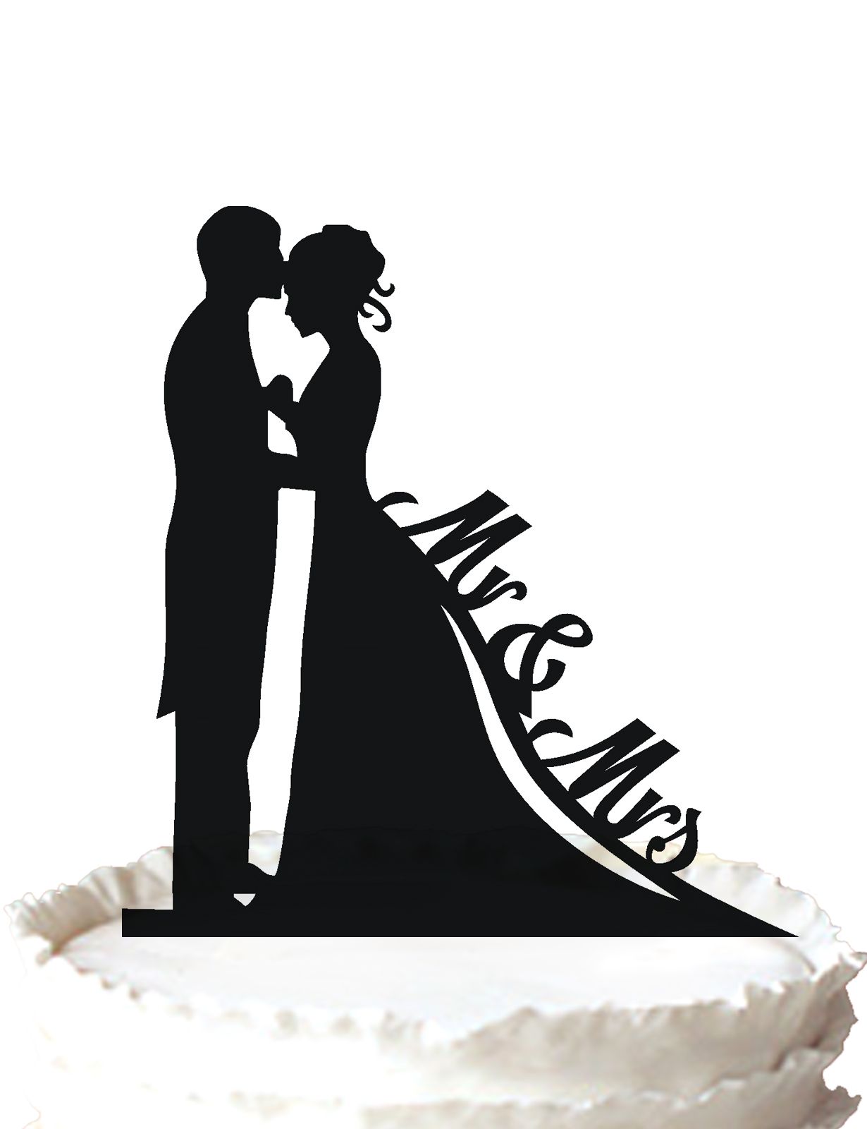 2019 Bride  And Groom  Silhouette Wedding  Cake  Topper Mr 