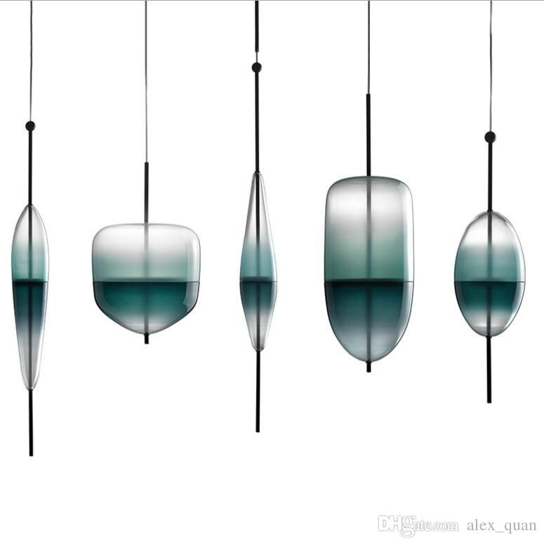Gradient Glass Led Pendant Lamp Blue White Flow Lights Gradient Glass Led Pendant Lamp Blue White Flow Lights Chandelier Ceiling Indoor Lighting Ac110v 240v Light Fixtures