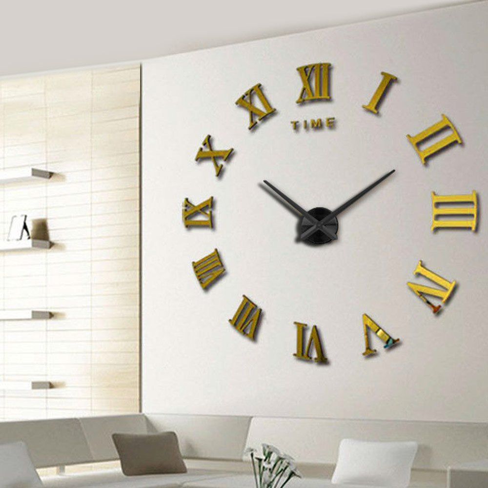 Whole 2018 New Fashion 3d Big Size Wall Clock Mirror Sticker Diy Whole 2018 New Fashion 3d Big Size Wall Clock Mirror Sticker Diy Large Roman Clocks Home Decoration Meeting Room 1583991 Classic