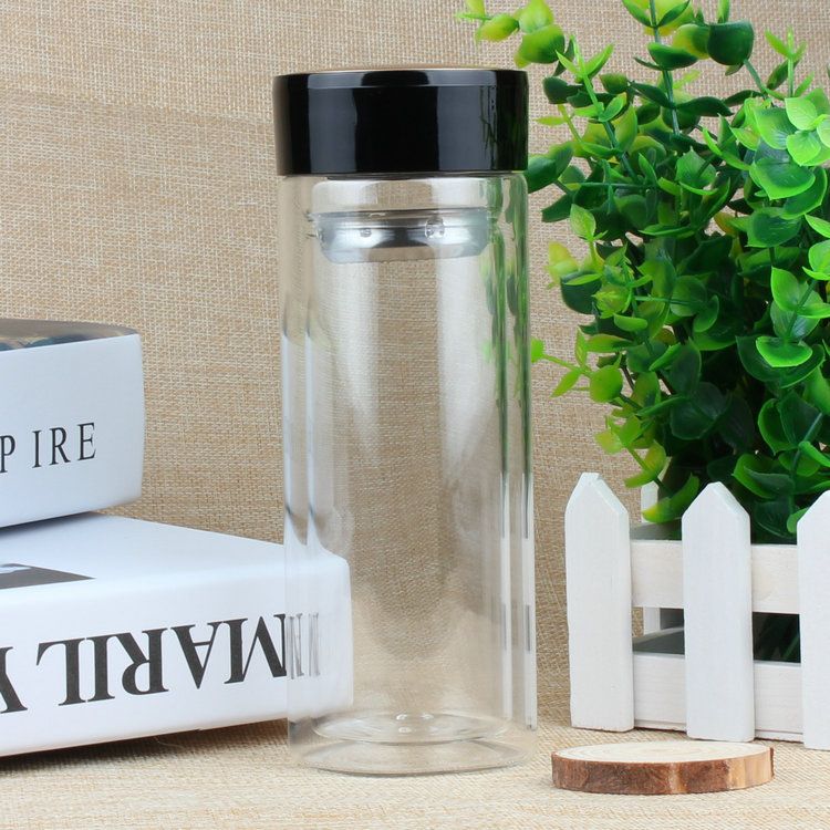Custom Logo Clear Glass Water Bottle Double Layer Tea Cups Clear Glass Water Bottle Double Layer Tea Cups Business With 304 Stainless Steel Infuser Tumbler 77 Uk 2019 From Zw Network
