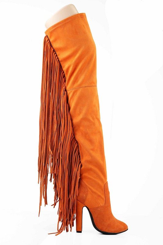 fringe thigh high boots