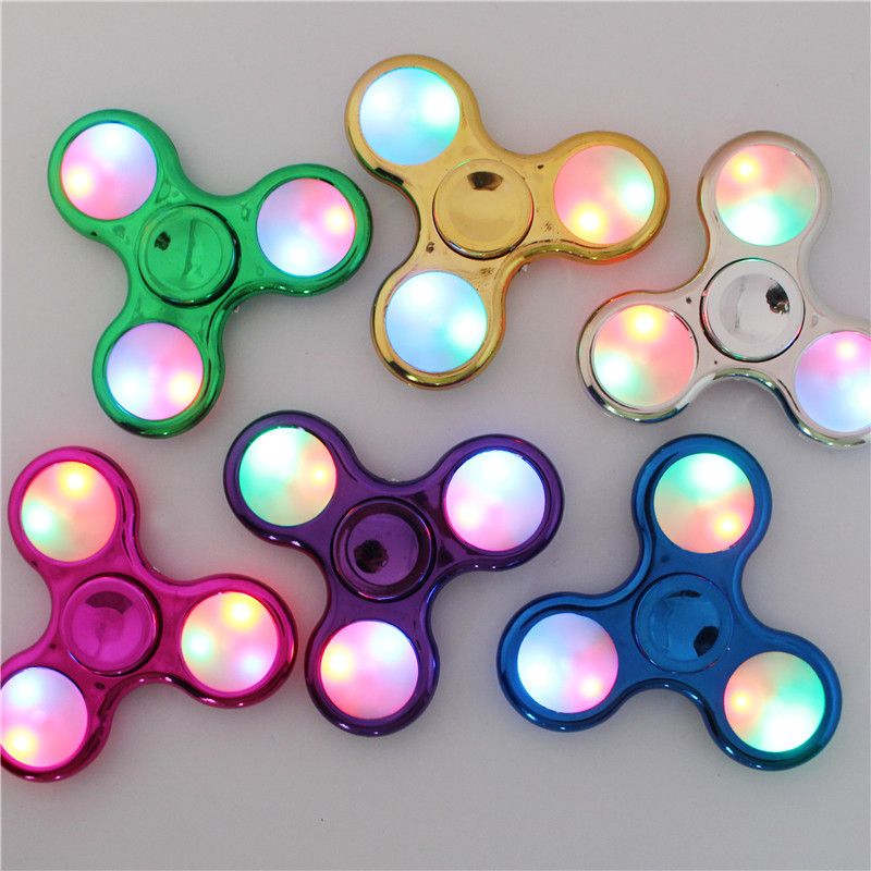 line Cheap Electroplate Fid Spinners Led Flash Light Fid