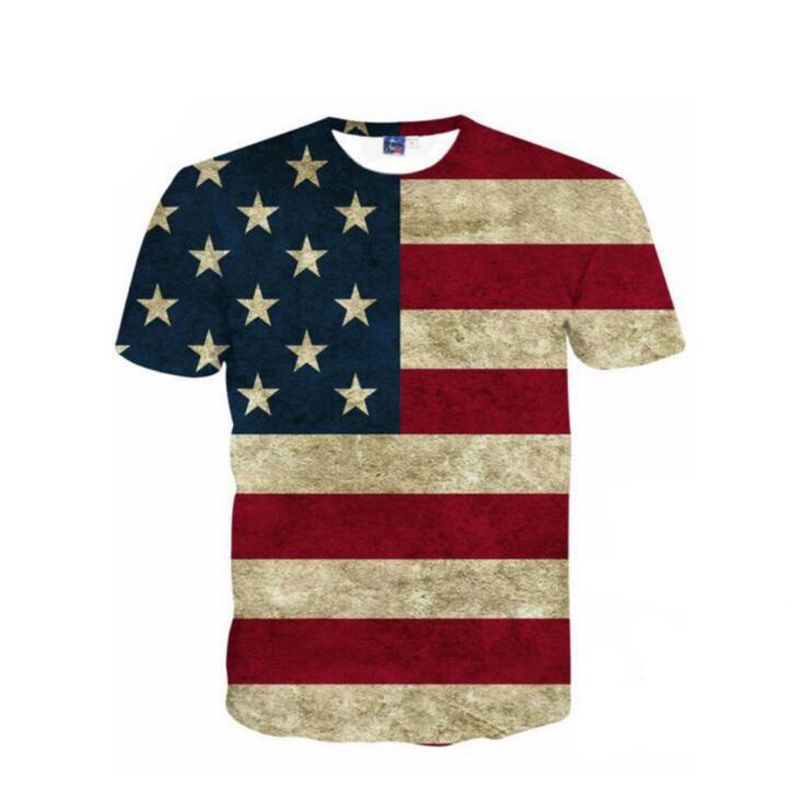 USA Flag T Shirt Men/Women Sexy 3d Tshirt Print Striped American Flag ...
