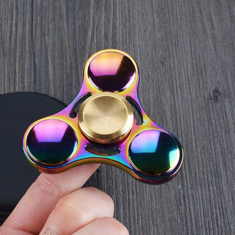 Rainbow Hand Fidget Spinner Metal Spinning Top Toys High Speed Alloy Rotation 35 Minutes