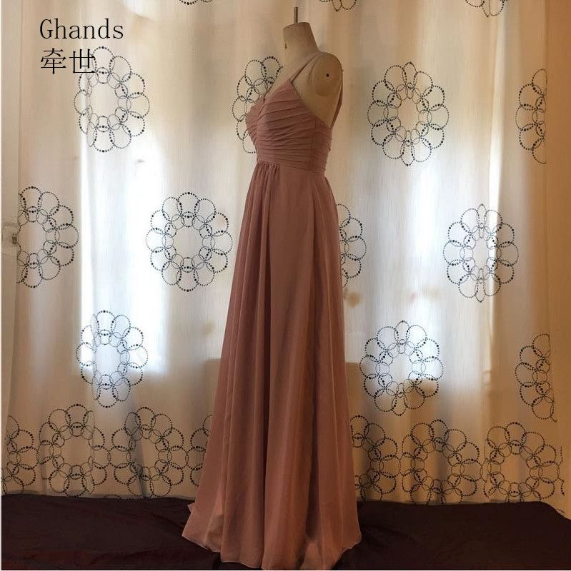 Acquistare Ghands Dusty Rose JJShouse Chiffon Spaghetti A Line Pavimento  Lunghezza Elegante Wedding Guest Plus Abiti Formali Abiti Da Damigella  Formato Personalizzato Economico | Consegna Veloce E Qualità | It.Dhgate