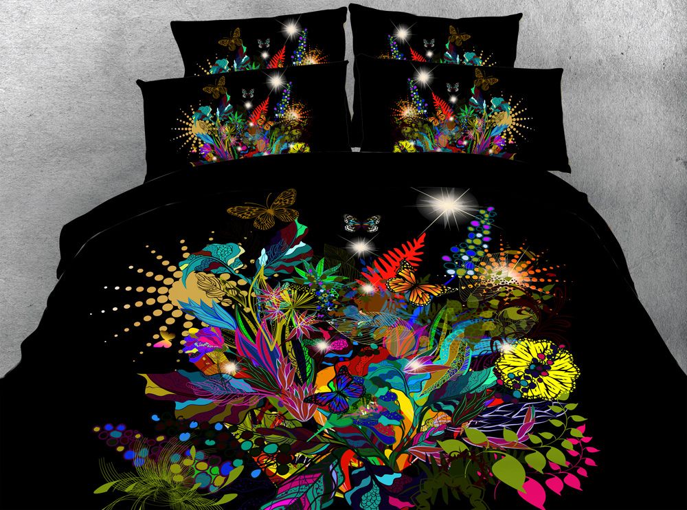 Black Flower Garden 3d Printed Bedding Sets Twin Full Queen King Black Flower Garden 3d Printed Bedding Sets Twin Full Queen King Size Duvet Cover Set Pillow Shams Comforter Erfly Galaxy Lotus Animal