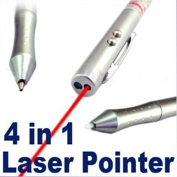  4 In1 Presentation Laser Pointer + Ball Pen + PDA Stylus Pen + LED