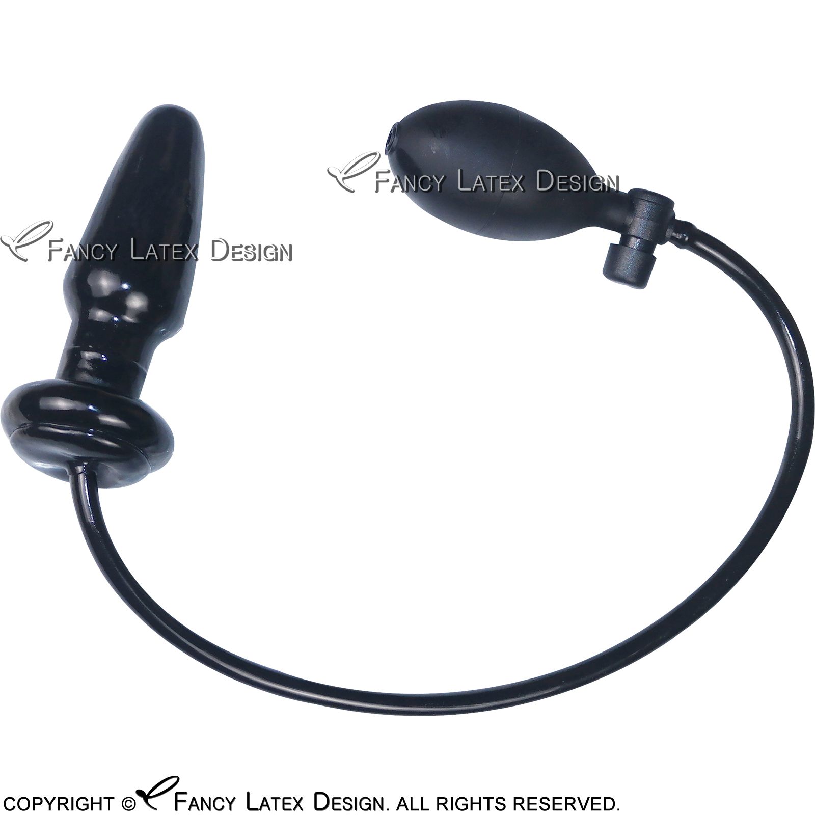 Black Sexy Latex Inflatable Butt Plug Feti