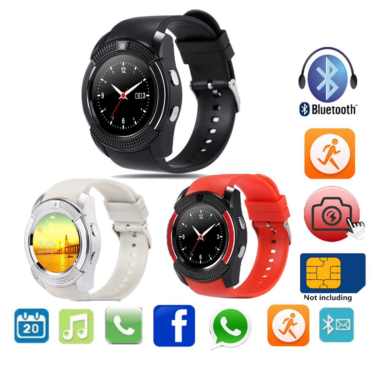 how to connect v8 smartwatch to phone