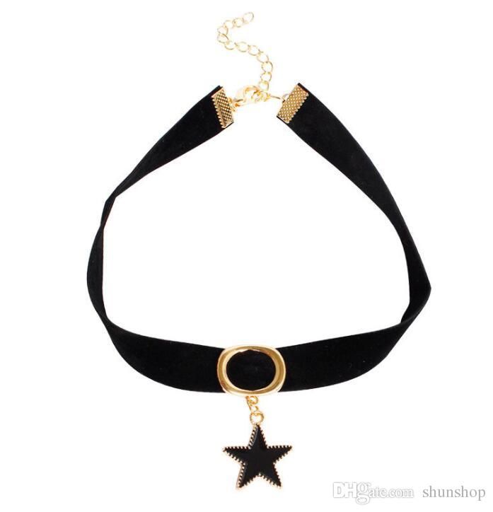 2019 New Black Star Pendant Choker Necklace Fashion Gold Color 2019 New Black Star Pendant Choker Necklace Fashion Gold Color For Women Jewelry Party Gift From Supplymore 1 01 Dhgate Com