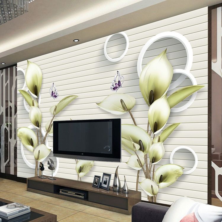 Modern Simple Warm Living Room Tv Wall Wallpaper Seamless Non Woven